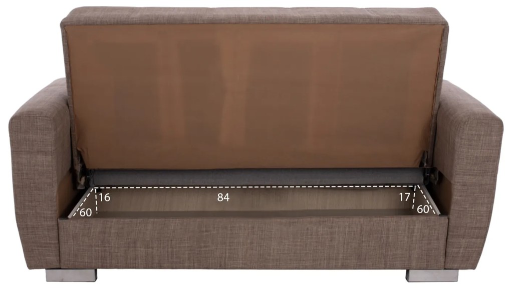 ΚΑΝΑΠΕΣ ΚΡΕΒΑΤΙ POLYA ΔΙΘΕΣΙΟΣ ΚΑΦΕ HM3241.02 153x87x77 εκ.