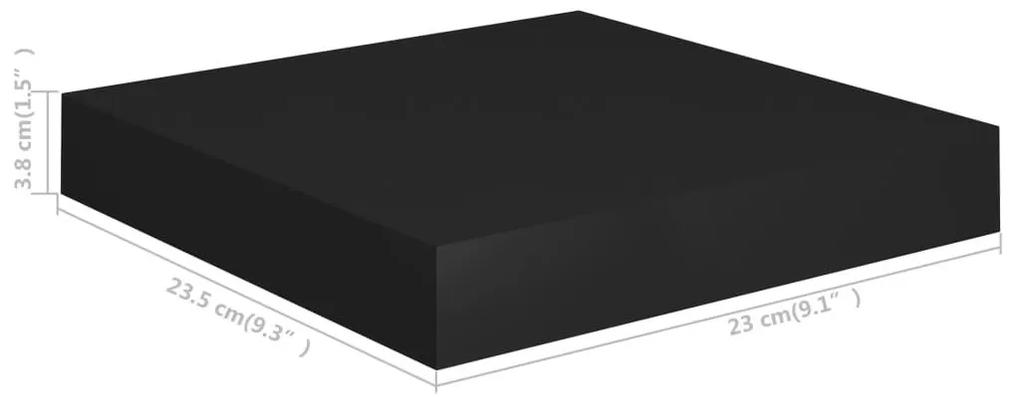 Ράφι Τοίχου Μαύρο 23x23,5x3,8 εκ. MDF - Μαύρο