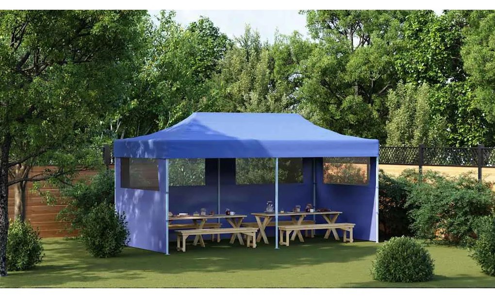 vidaXL Τέντα Εκδηλώσεων Pop-up Πτυσσόμενη Μπλε 3 x 6 μ.