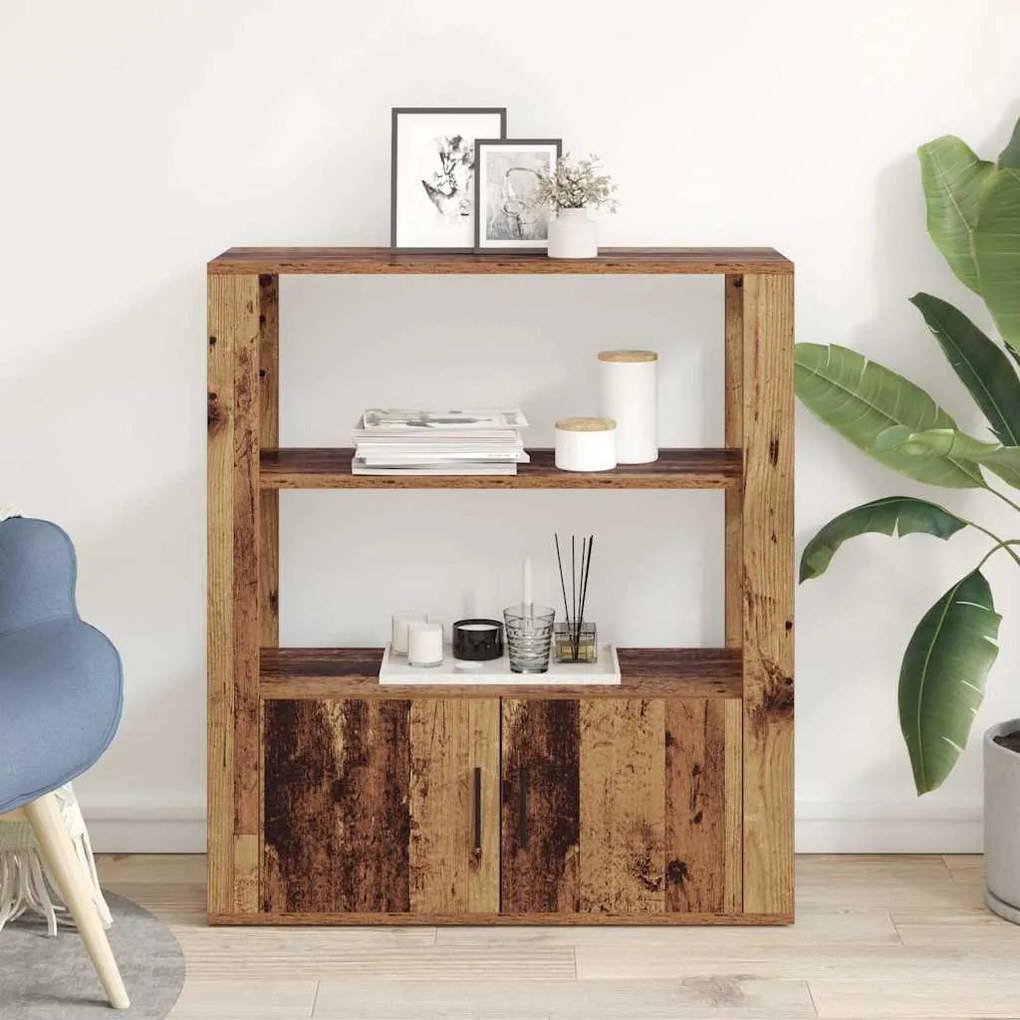 vidaXL Πλαϊνό γραφείο Παλαιό ξύλο 30 x 80 x 90 εκ Επεξεργασμένο ξύλο