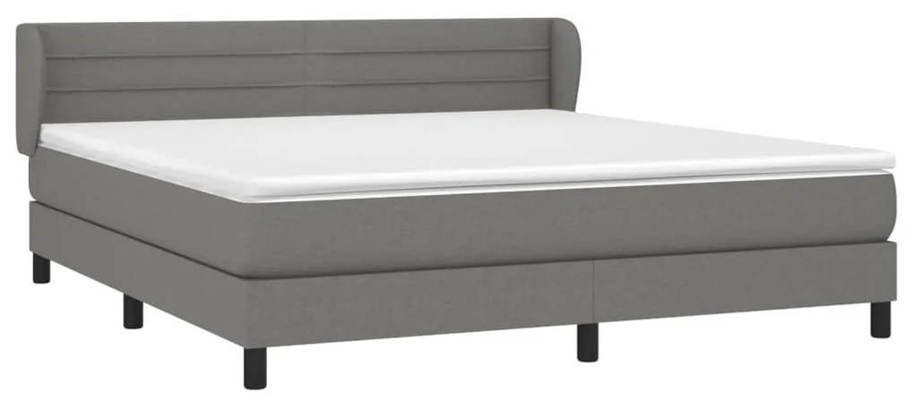 ΚΡΕΒΑΤΙ BOXSPRING ΜΕ ΣΤΡΩΜΑ ΣΚΟΥΡΟ ΓΚΡΙ 180X200 ΕΚ ΥΦΑΣΜΑΤΙΝ 3126342