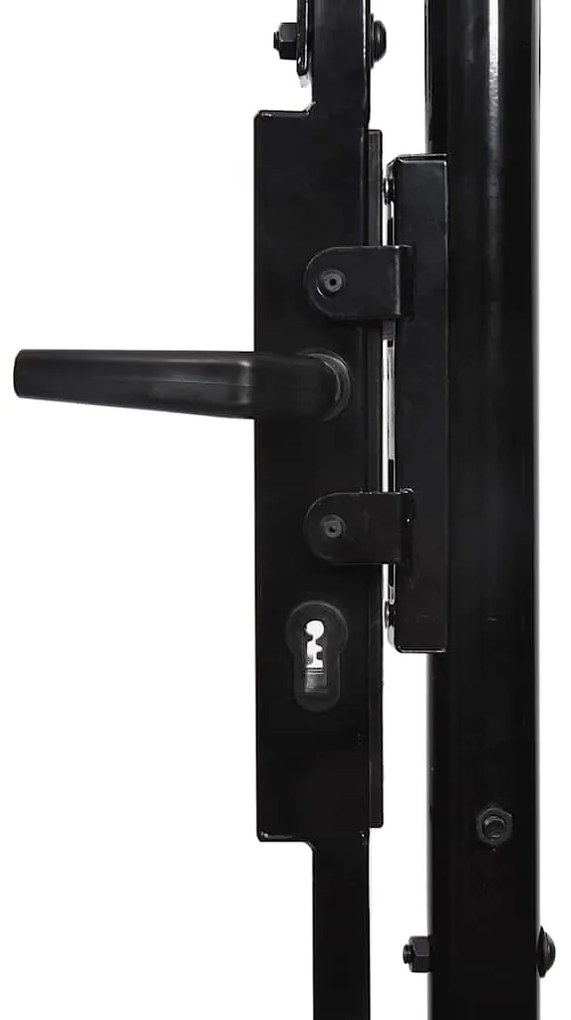 vidaXL Καγκελόπορτα Μονή με Ακίδες Μαύρη 1 x 1 μ. Ατσάλινη