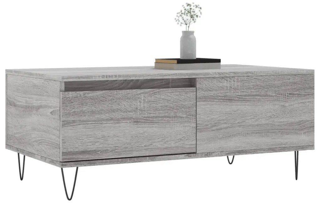 vidaXL Τραπεζάκι Σαλονιού Γκρι Sonoma 90x50x36,5εκ. Επεξεργασμένο Ξύλο
