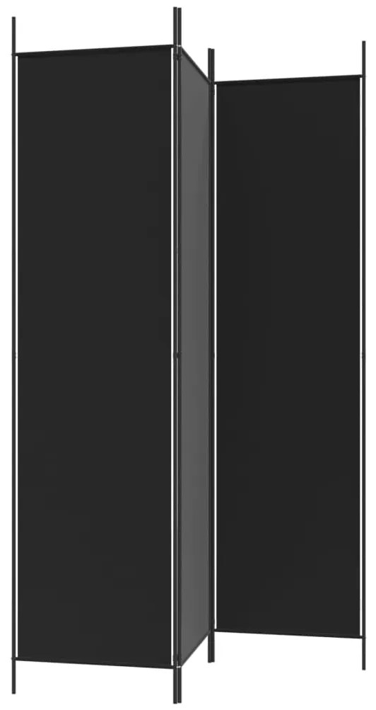 vidaXL Διαχωριστικό Δωματίου με 3 Πάνελ Μαύρο 150x200 εκ. από Ύφασμα