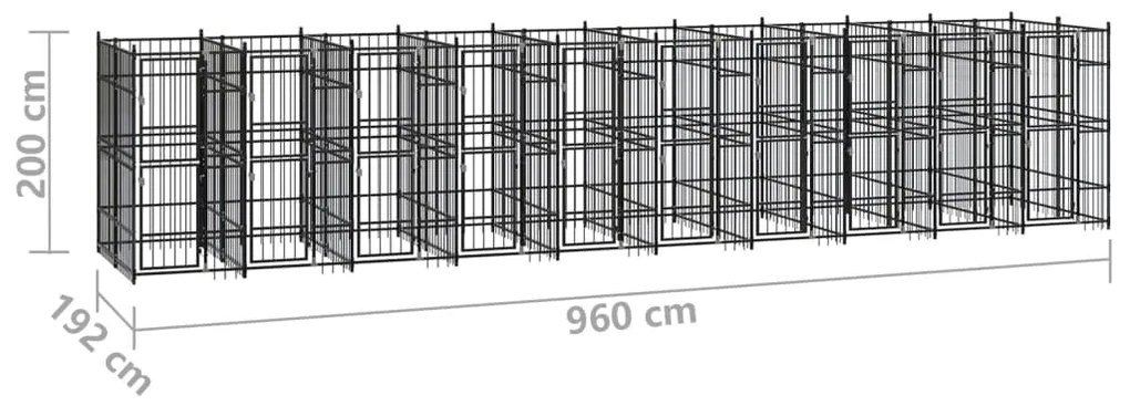 vidaXL Κλουβί Σκύλου Εξωτερικού Χώρου 18,43 μ² από Ατσάλι
