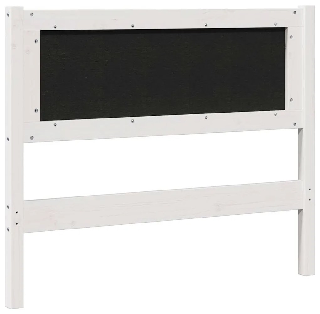 vidaXL Ταπετσαρισμένο κεφαλάρι Λευκό 100 cm Στερεά ξυλεία πεύκου
