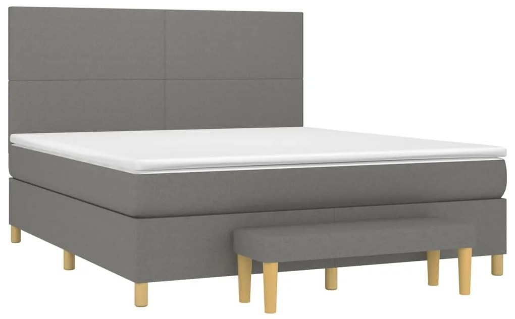 ΚΡΕΒΑΤΙ BOXSPRING ΜΕ ΣΤΡΩΜΑ ΣΚΟΥΡΟ ΓΚΡΙ 160X200 ΕΚ ΥΦΑΣΜΑΤΙΝΟ 3137006