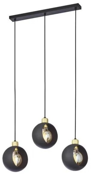 Κρεμαστό Φωτιστικό Οροφής Ράγα τρίφωτο CYKLOP TK Lighting-2753-Μαύρο 2753