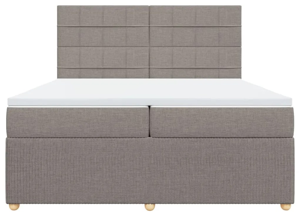 vidaXL Κρεβάτι Boxspring με Στρώμα Taupe 200x200 εκ. Υφασμάτινο