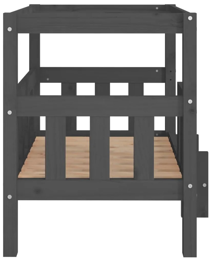 vidaXL Κρεβάτι Σκύλου Γκρι 75,5x63,5x70 εκ. από Μασίφ Ξύλο Πεύκου