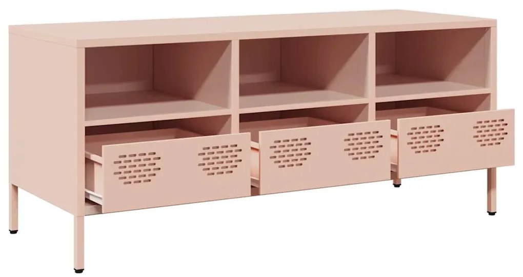 vidaXL Έπιπλο Τηλεόρασης Ροζ 101,5x39x43,5 εκ. Ατσάλι Ψυχρής Έλασης