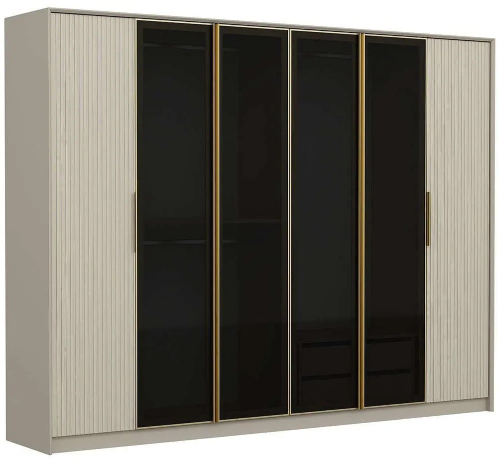 Ντουλάπα Εξάφυλλη Luxe 506MNR2764 273,6x52x210cm Multi-White Εξάφυλλη