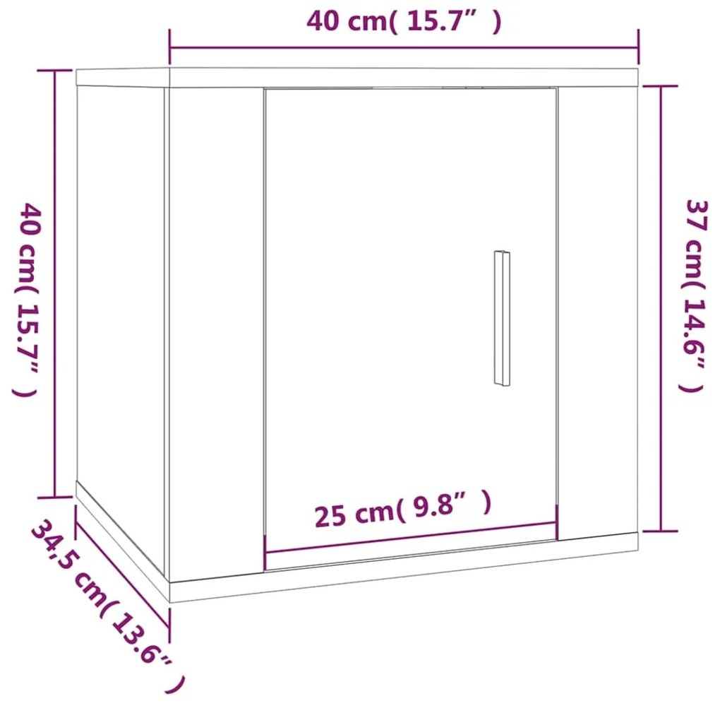 Έπιπλα Τηλεόρασης Επιτοίχια 2 τεμ. Γκρι Sonoma 40x34,5x40 εκ. - Γκρι