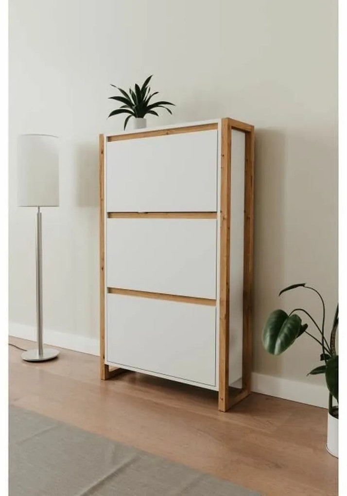 Παπουτσοθήκη Λευκό Eik 70 x 25 x 125 cm