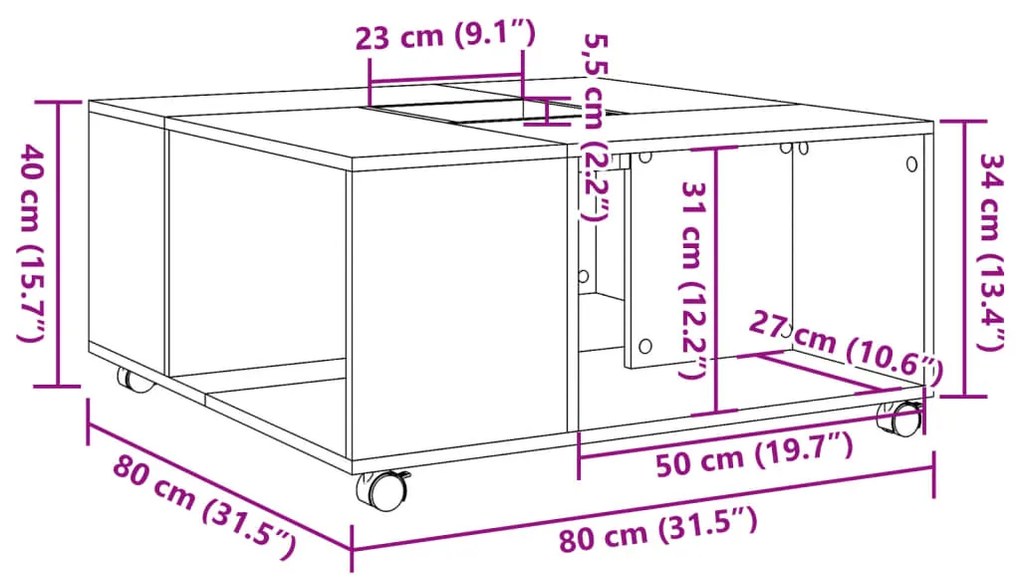 ΤΡΑΠΕΖΑΚΙ ΣΑΛΟΝΙΟΥ ΚΑΠΝΙΣΤΗ ΔΡΥΣ 80X80X40 ΕΚ. ΕΠΕΞΕΡΓΑΣΜ. ΞΥΛΟ 853177