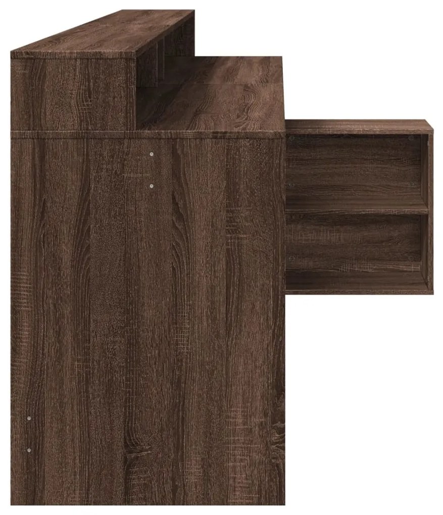 vidaXL Γραφείο με LED Καφέ δρυς 200x104x91 εκ. Επεξεργ. Ξύλο