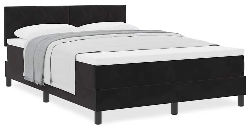 vidaXL Κρεβάτι με Ελατήρια και Στρώμα Μαύρο 140 x 190 cm ύφασμα