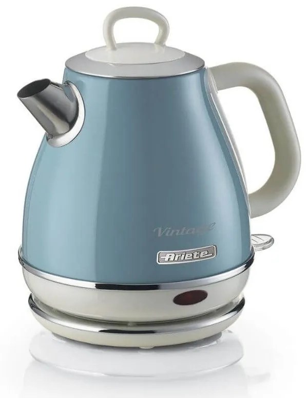 Ηλεκτρικός βραστήρας Ariete VINTAGE 2868/05, 1630W, 1 l, Μεταλλικό σώμα, Γρήγορο βράσιμο, Ασύρματη βάση, Μπλε