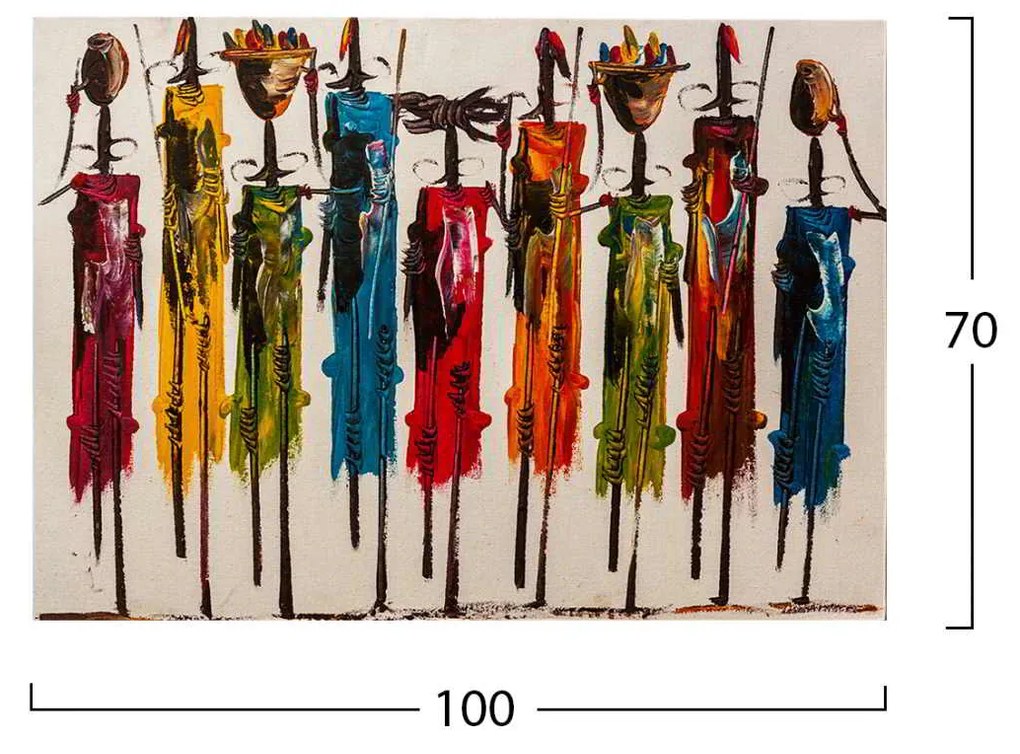 ΠΙΝΑΚΑΣ ΚΑΜΒΑΣ COLORFUL AFRICAN ART HM7197.02 100X3X70 εκ.