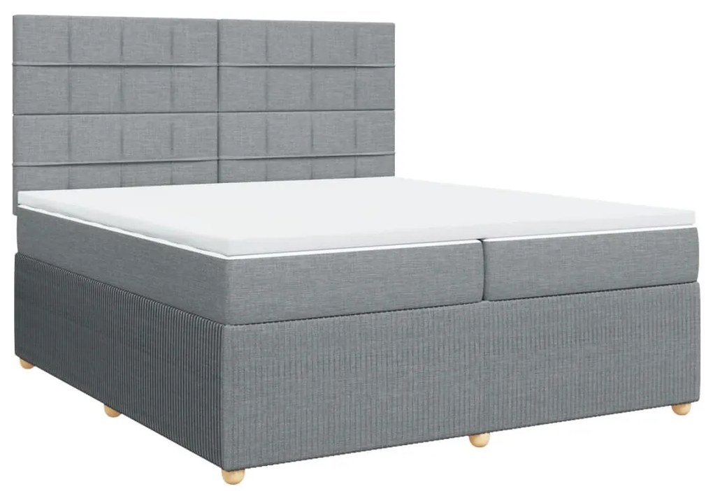 ΚΡΕΒΑΤΙ BOXSPRING ΜΕ ΣΤΡΩΜΑ ΑΝΟΙΧΤΟ ΓΚΡΙ 200X200 ΕΚ. ΥΦΑΣΜΑΤΙΝΟ 3292163