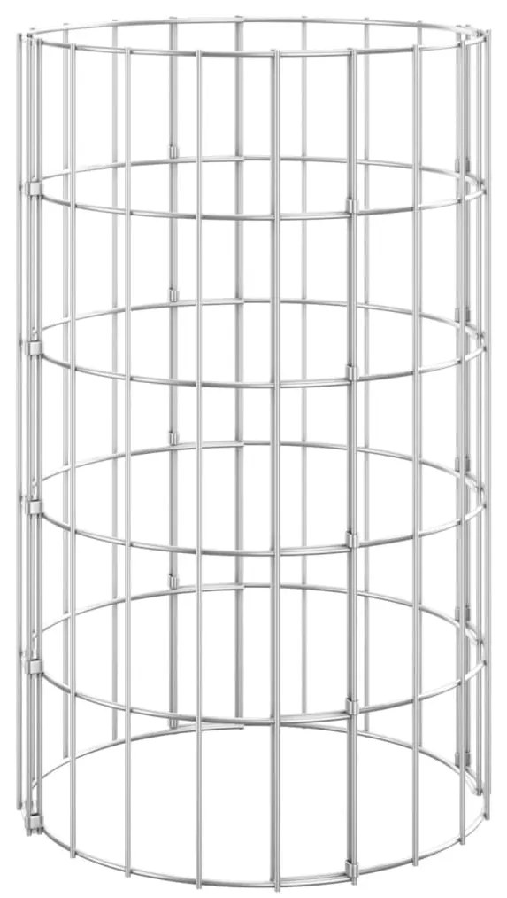 vidaXL Συρματοκιβώτιο-Γλάστρα Στύλος Κυκλική Ø30x50 εκ. Γαλβ. Χάλυβας