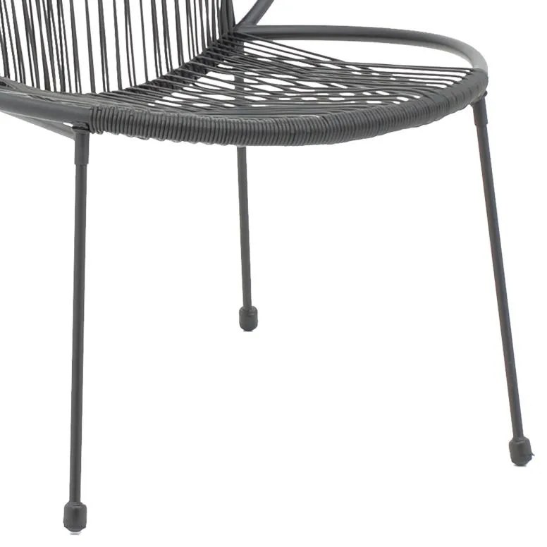 Καρέκλα κήπου Dapper μαύρο μέταλλο-pe μαύρο 64.5x74.5x76εκ 64.5x71x92.5 εκ.