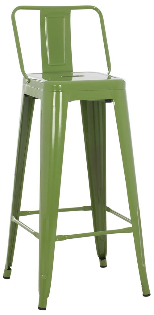 ΣΚΑΜΠΟ BAR ME ΠΛΑΤΗ ΜΕΤΑΛΛΙΚΟ MELITA-PRO HM8643.53 LIGHT OLIVE GREEN 42x42x100Υεκ.