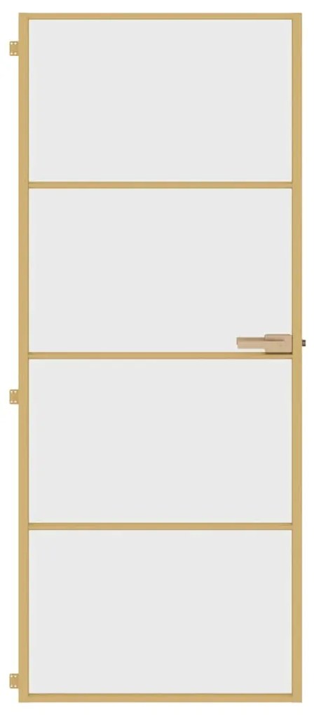 vidaXL Εσωτερική Πόρτα Χρυσή 83 x 201,5 εκ. Ψημένο Γυαλί &amp; Αλουμίνιο