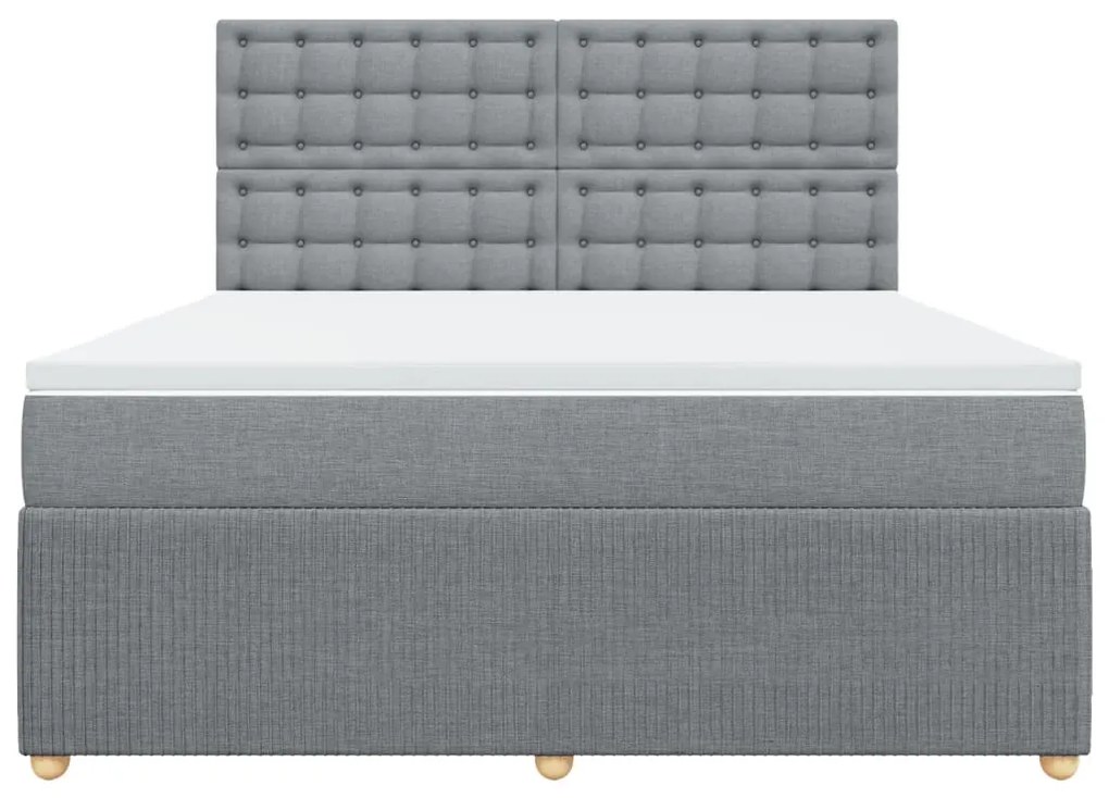 ΚΡΕΒΑΤΙ BOXSPRING ΜΕ ΣΤΡΩΜΑ ΑΝΟΙΧΤΟ ΓΚΡΙ 180X200 ΕΚ. ΥΦΑΣΜΑΤΙΝΟ 3292149