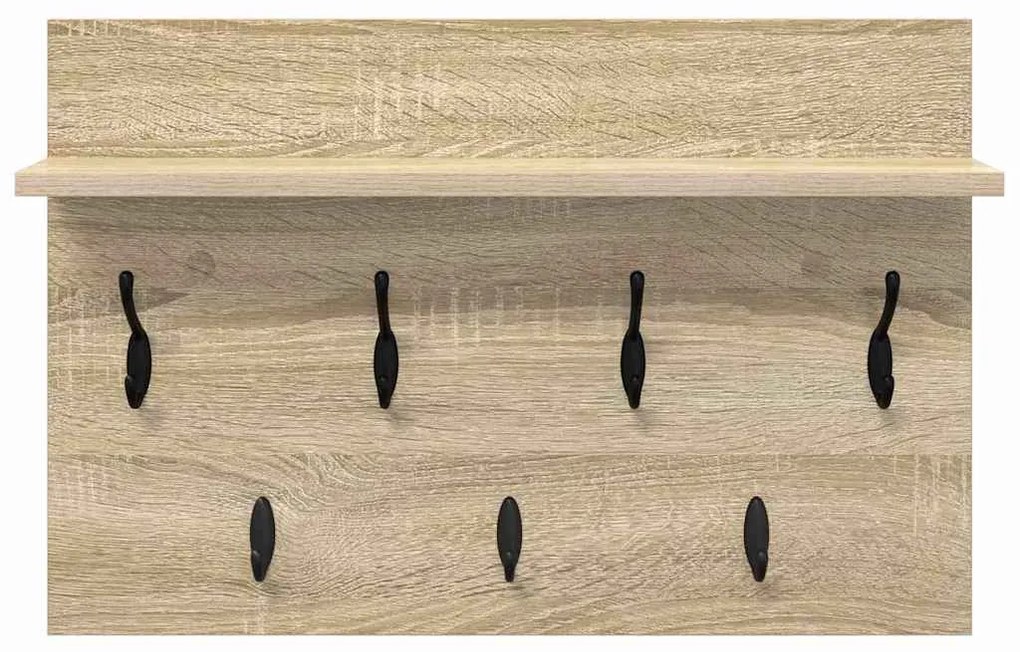 vidaXL Τοίχου Κρεμάστρα Sonoma Δρυς 60 x 40 x 12 cm Επεξεργασμένο ξύλο
