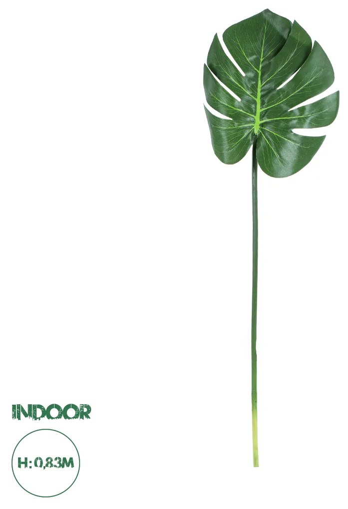 GloboStar® Artificial Garden MONSTERA LEAF 20222 Τεχνητό Διακοσμητικό Φύλο Μονστέρας Π28 x Υ83cm