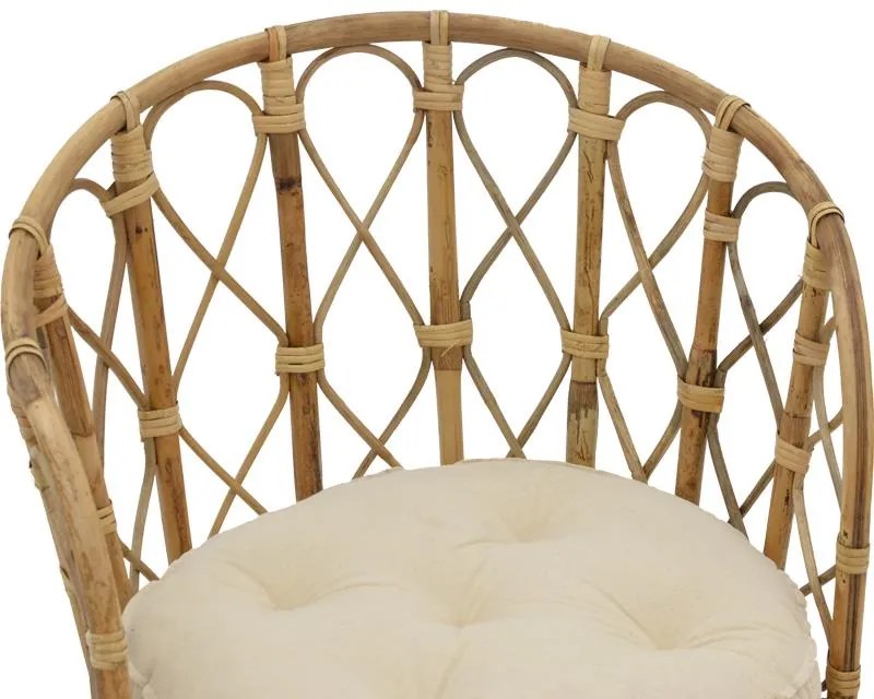 Πολυθρόνα Rostan Inart φυσικό rattan με μαξιλάρι 60x46x80εκ 51x50x80 εκ.
