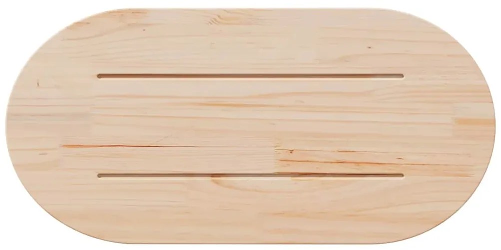vidaXL Επιφάνεια Τραπεζιού Οβάλ Λευκή 90x45x2,5 εκ. Μασίφ Ξύλο Πεύκου