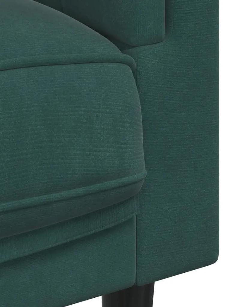 Πολυθρόνα Σκούρο Πράσινο Βελούδινη με Μαξιλάρι - Πράσινο