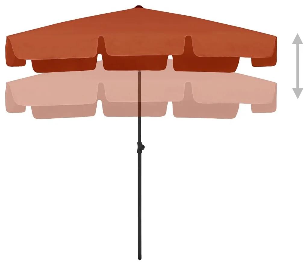 Ομπρέλα Θαλάσσης Τερακότα 200 x 125 εκ. - Καφέ