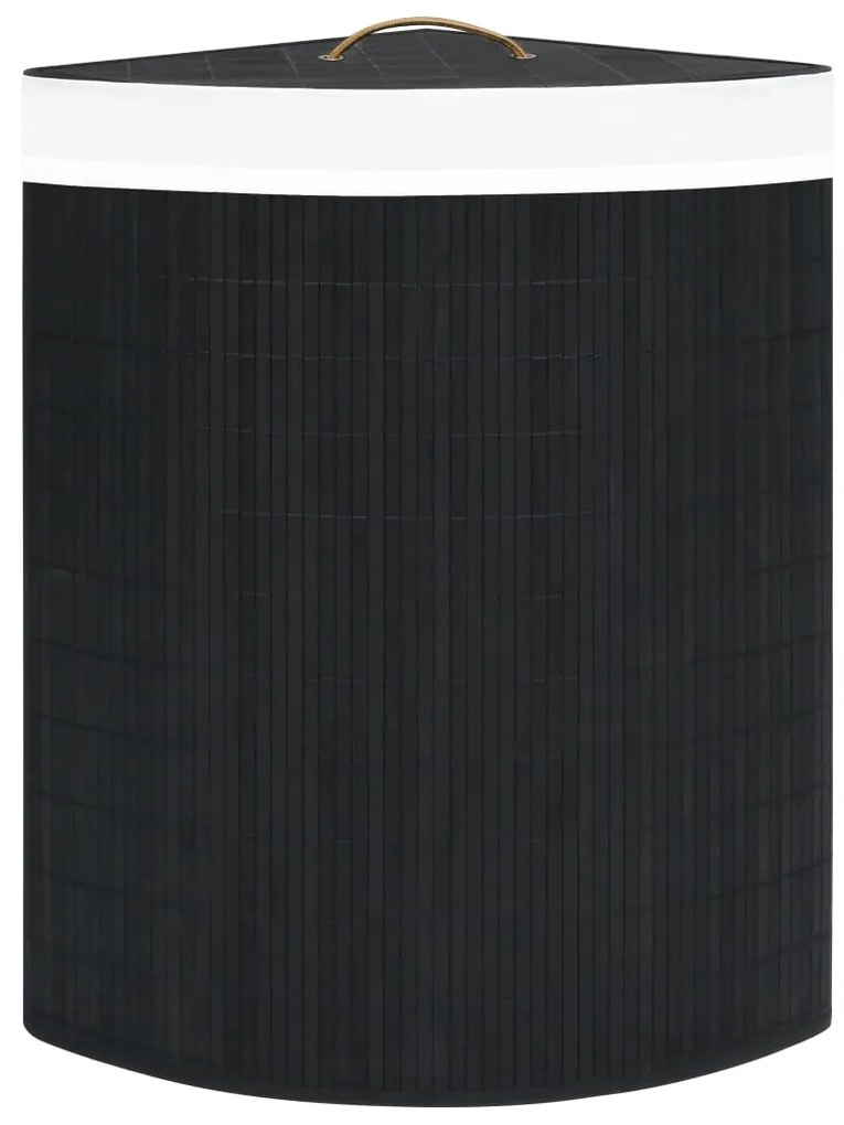 vidaXL Καλάθι Άπλυτων Γωνιακό Μαύρο 60 Λίτρων από Μπαμπού