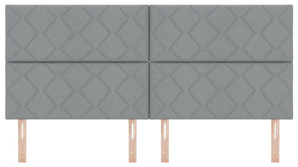 vidaXL Υφασμάτινο Κεφαλάρι Geometric Ανοιχτό γκρι 200 cm ύφασμα