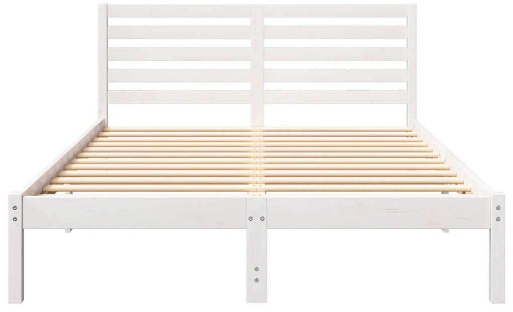 vidaXL Σκελετός Κρεβατιού Λευκό 140 x 190 cm Συμπαγές ξύλο πεύκου
