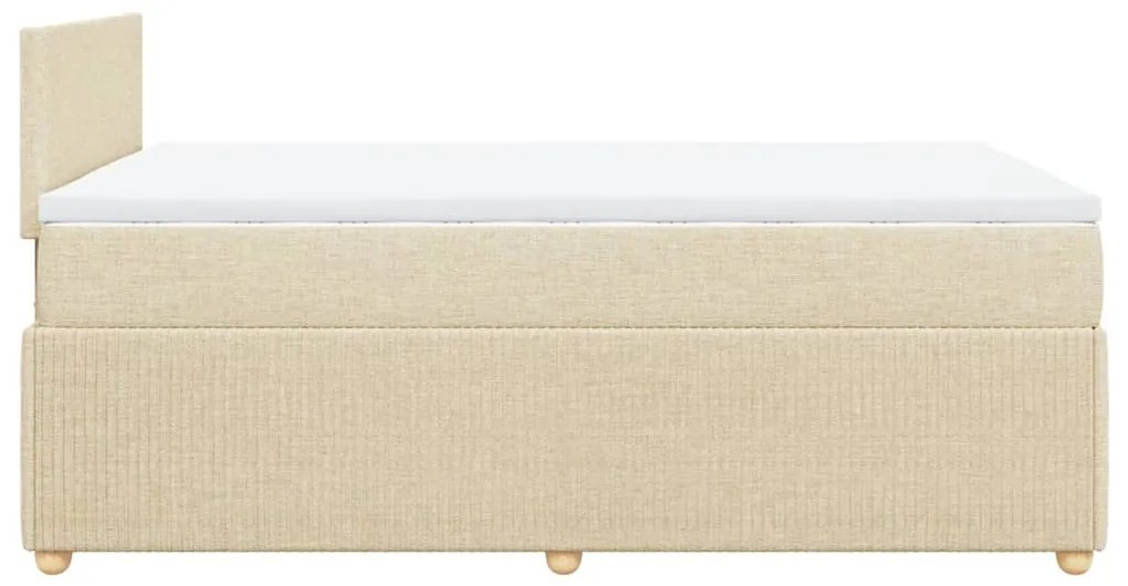 vidaXL Κρεβάτι Boxspring με Στρώμα Κρεμ 120x190 εκ. Υφασμάτινο