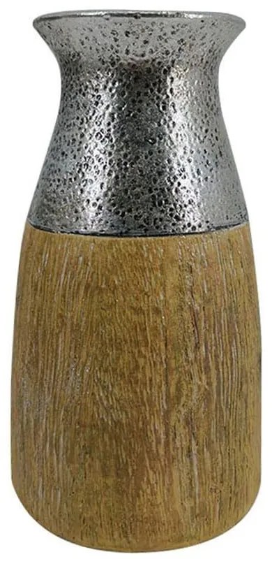 Βάζο Chern 022747 Φ8x15cm Natural-Silver Polyresin