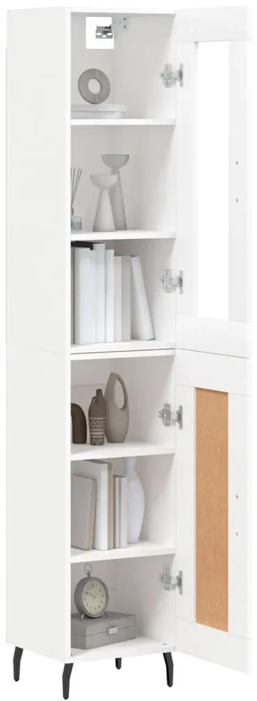 vidaXL Ντουλάπι Λευκό 34,5 x 34 x 180 εκ. από Επεξεργασμένο Ξύλο