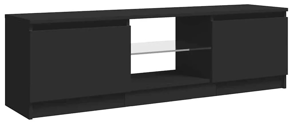 vidaXL Έπιπλο Τηλεόρασης με LED Μαύρο 120 x 30 x 36 εκ.