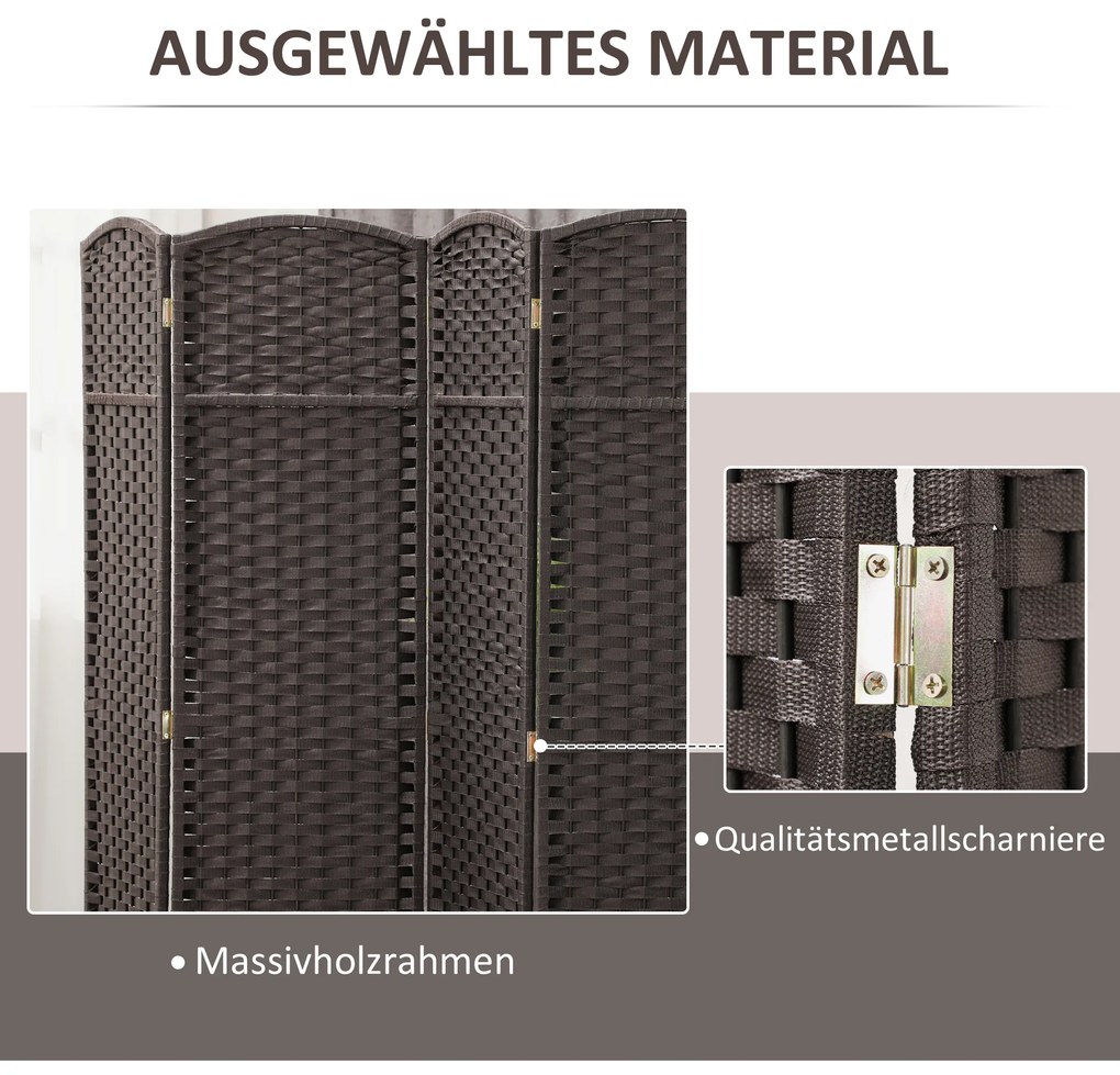 HOMCOM Διαχωριστικό δωματίου 6 πάνελ, πτυσσόμενο, για σαλόνι, υπνοδωμάτιο, γραφείο, καφέ