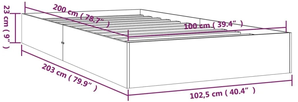 ΠΛΑΙΣΙΟ ΚΡΕΒΑΤΙΟΥ 100 X 200 ΕΚ. ΑΠΟ ΜΑΣΙΦ ΞΥΛΟ 820052