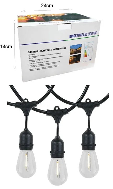 Εξωτερικά φώτα κρεμαστά γιρλάντα LED 5m 10L- Innovative LED lighting