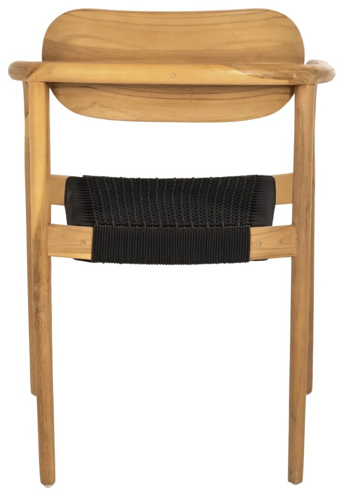 Πολυθρόνα OSLO Ξύλο Teak Φυσικό και Μαύρο Σχοινί 55x54x80Yεκ. 55x54x80 εκ.