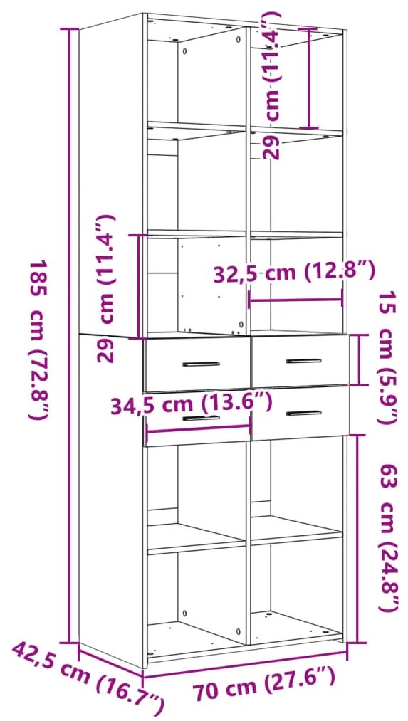 ΝΤΟΥΛΑΠΙ SONOMA ΔΡΥΣ 70X42,5X185 ΕΚ. ΑΠΟ ΕΠΕΞΕΡΓΑΣΜΕΝΟ ΞΥΛΟ 3281464