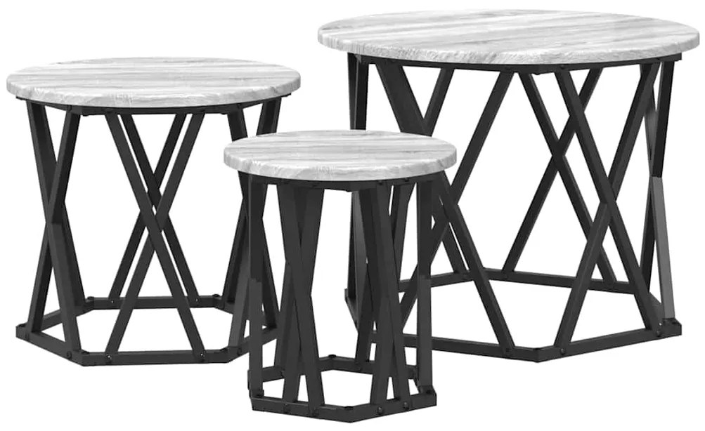 vidaXL Κομοδίνο Μονάδας 3 pcs Γκρι sonoma 53 x 53 x 40 cm