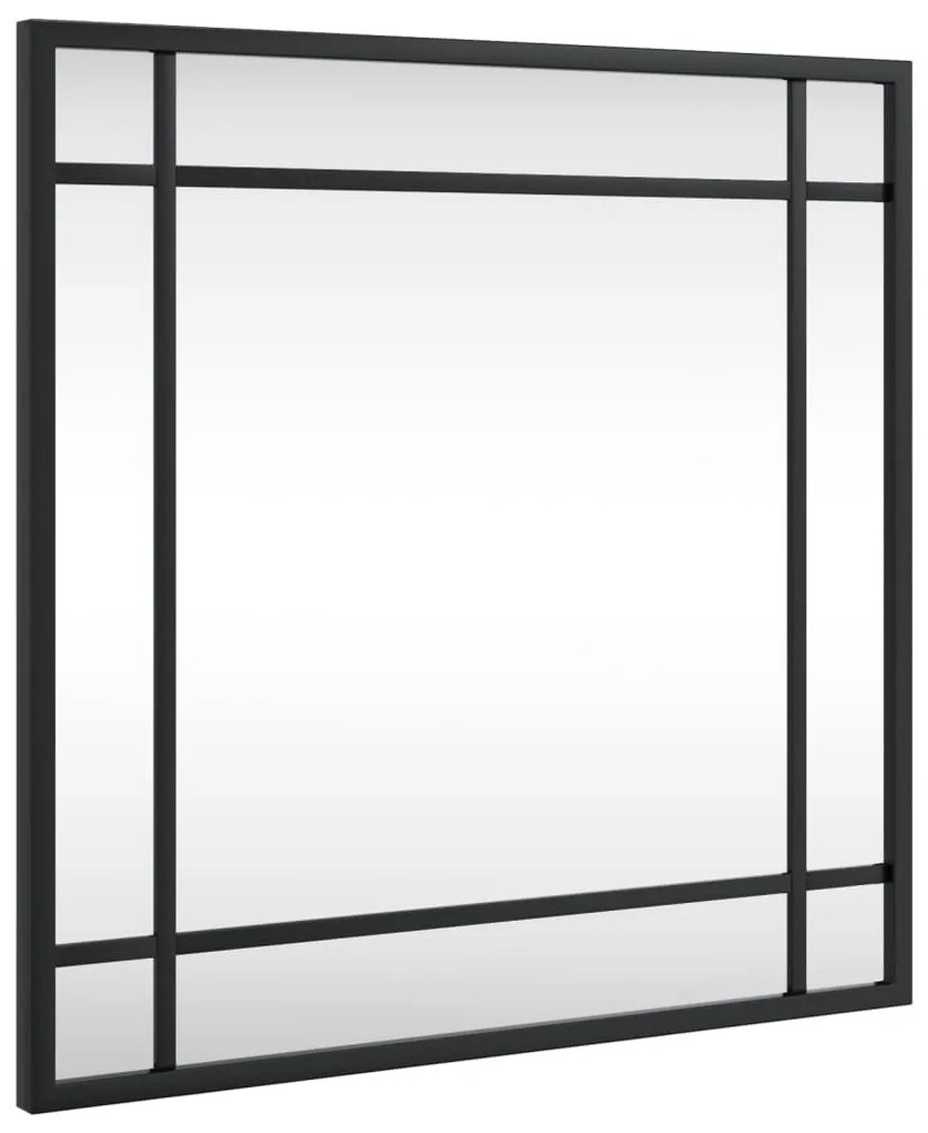 vidaXL Καθρέφτης Τοίχου Τετράγωνος Μαύρος 40 x 40 εκ. από Σίδερο
