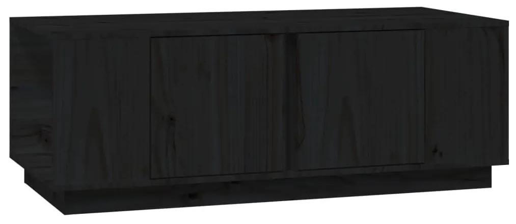 Τραπεζάκι Σαλονιού Μαύρο 110 x 50 x 40 εκ από Μασίφ Ξύλο Πεύκου - Μαύρο